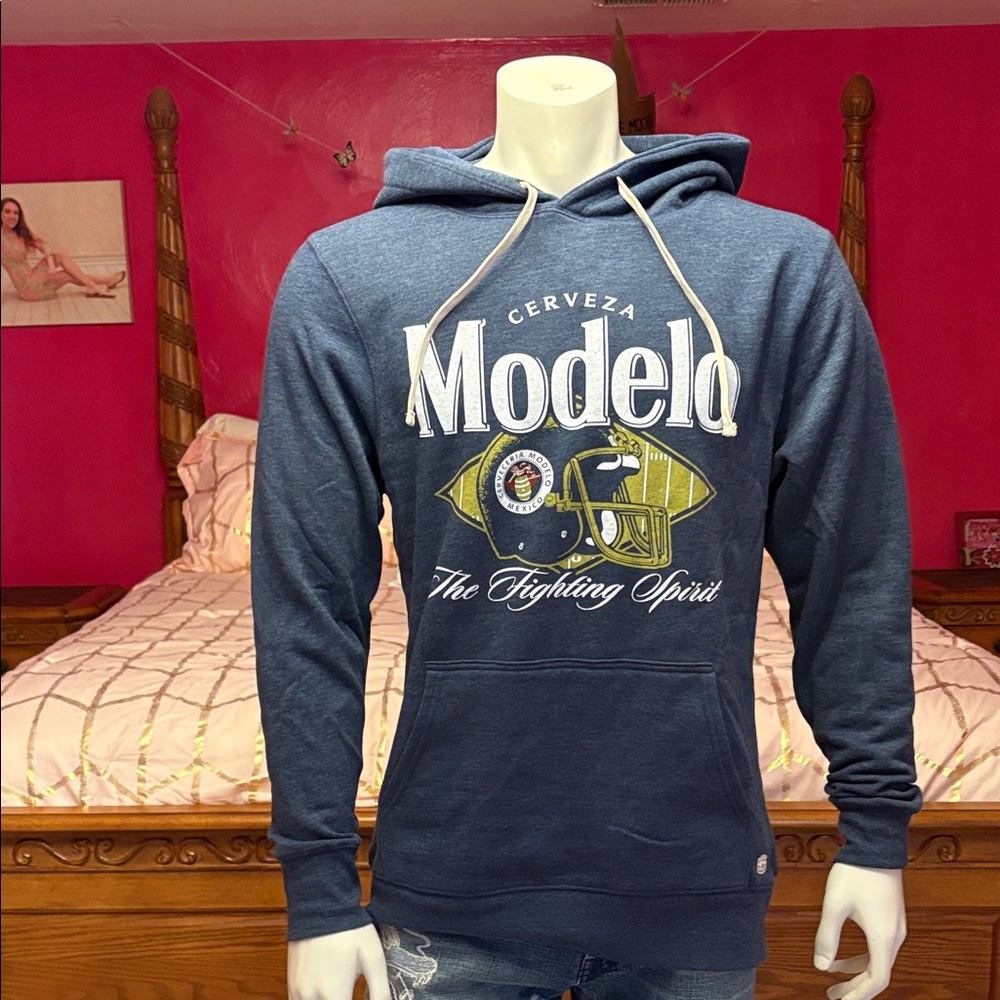 ModelCo Navy Blue Graphic Hoodie for Men
